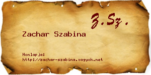 Zachar Szabina névjegykártya